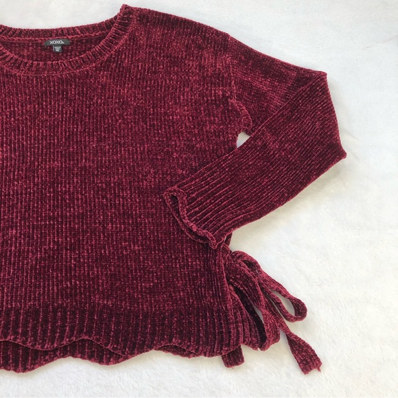 XOXO, Chunky Knit Sweater, Super Soft, Ties At Hem, Size XL - Picture 10 of 14